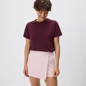 Reserved - Kraťasová sukně s viskózou - pastelově růžová - 299FT-03X - 299FT-03X-XXL