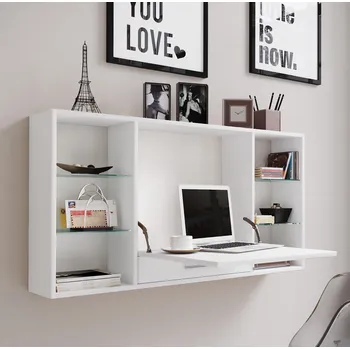 Psací stůl VCM Teala nástěnný stůl bílý