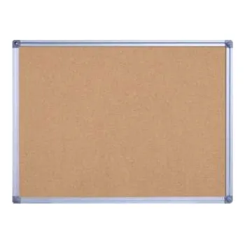 Kancelářský nábytek Korková nástěnka - 90 x 60 cm, hliníkový rám, hnědá