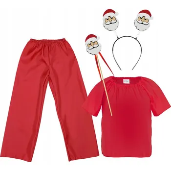 Karnevalový kostým KOSTÝM SANTA CLAUS ČELENKA MIKULÁŠE HŮLKA KOSTÝM VÁNOCE 146-158
