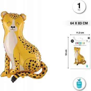 Balónek Fóliový balónek žlutý leopard 64x83 cm