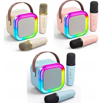 Bezpečnostní kamera KARAOKE SADA BLUETOOTH S LED REPRODUKTOREM + 2 BEZDRÁTOVÉ MIKROFONY