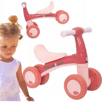 Dětské vozidlo RŮŽOVÉ ODVAŽOVACÍ ODRÁŽEDLO LEHKÉ ODVAŽOVACÍ ODRÁŽEDLO DĚTSKÉ ČTYŘKOLO WOOPIE