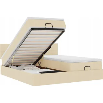 Postel VidaXL Rám postele s matrací, krémová barva, 180 x 200 cm, látka