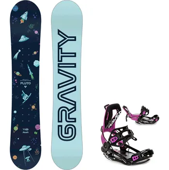 Sport Gravity snowboards Snowboard komplet Gravity Pluto 23/24 junior + vázání Fastec FT360 black/fuchsia Velikost: 100 cm, Velikost vázání: S