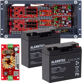 Měnič napětí Záložní napájecí sada pro 16 PoE kamer 2x akumulátor 12V měnič napětí 50W