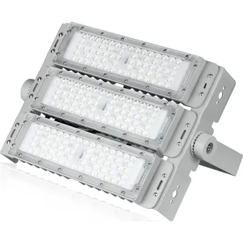 Interlook TMN-150W-STŘÍBRNÁ | Profesionální halogenová LED | Výkonné osvětlení sportovních hal, továren, domů | Hliníková lampa | Světlomet s nastavitelnou rukojetí