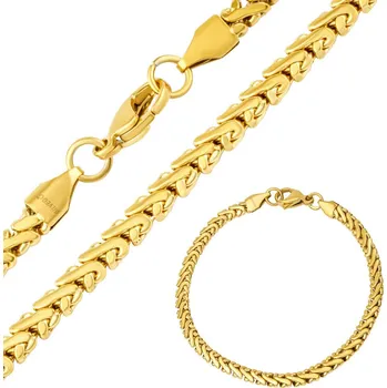 Souprava šperků Pozlacený set náramku a náhrdelníku Persefone z chirurgické oceli KMM228144GPS