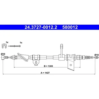 Lanko parkovací brzdy Tazne lanko, parkovaci brzda, 24.3727-0012.2