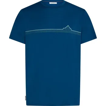 Pánská móda Pánské merino triko s krátkým rukávem ICEBREAKER Mens Mer 150 Tech Lite SS Tee Range Stripes, Atlantis velikost: XXL