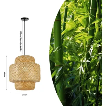 Svítidlo Immax BOHO HILO designové závěsné svítidlo, D38cm. E27. bambus