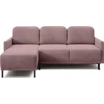 Růžová, Rohová rozkládací pohovka SOLO, 214 cm