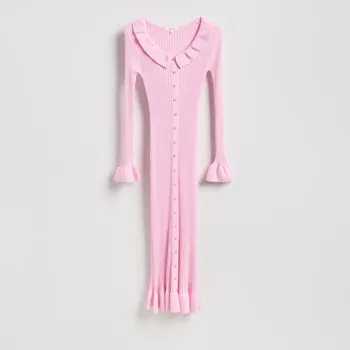 Dámské šaty Reserved - Šaty z viskózy - růžová - 507IY-38X - 507IY-38X-XS