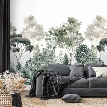 Tapeta Dovido Samolepící fototapeta zelené akvarelové rostliny