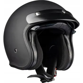 Helma na motorku Motocyklová přilba otevřená retro ROXAR CLASSIC Z-Line černá matná 2XL