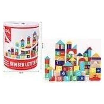 Stavebnice Geomag Klocki drewniane z numerkami 100szt