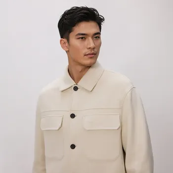 Reserved - Košile z imitace semiše - krémová - 081DO-01X - 081DO-01X-M