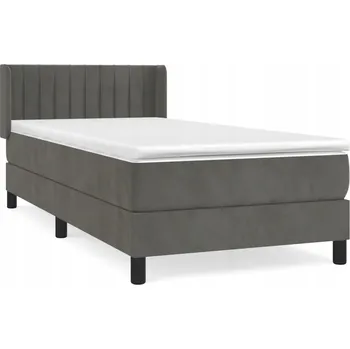 Postel Čalouněná jednolůžková postel VidaXL 90x190 cm, odstíny šedé