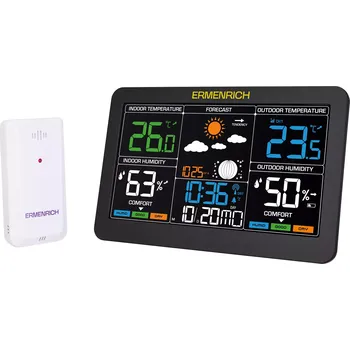 Meteostanice Meteostanice Ermenrich Report WR60 s bezdrátovým senzorem a barevným displejem