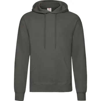 Mikina pánská Fruit of the Loom Classic Hooded Sweat - světle černá, M