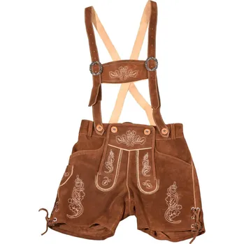 Pánské kalhoty Kraťasy dámské kožené bavorské Marjo Karl - světle hnědé, XL