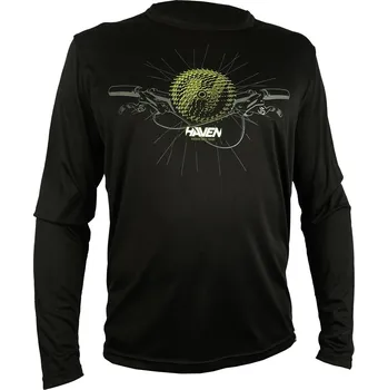 Cyklistika Tričko s dlouhým rukávem Haven Navaho II - černé-khaki, L