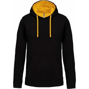Chlapecké tričko Mikina unisex Kariban s kontrastní kapucí - černá-žlutá, 3XL