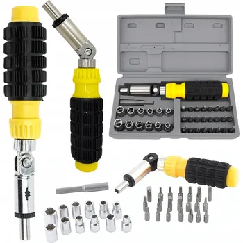 Sada nářadí SADA NÁŘADÍ 41 KS ŠROUBOVÁKŮ, NÁSTRČNÝCH KLÍČŮ A BITŮ S RAČNOU V KUFRÍKU