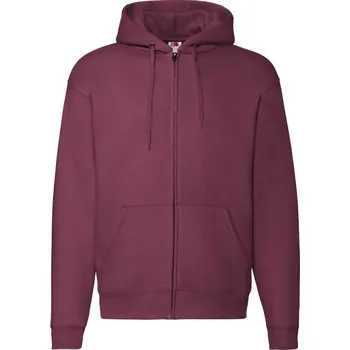 Dětská móda Mikina pánská Fruit of the Loom Premium Hooded Sweat Jacket - vínová, XXL
