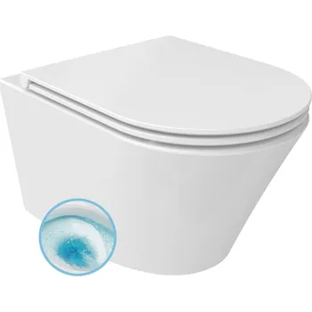 Sapho Paco Závěsná WC mísa, Vortex Rimless, 36x53cm, bílá, PZ1012V