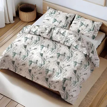 Povlečení Bavlněné povlečení pampelišky na bílém Uzávěr: Hotelový uzávěr