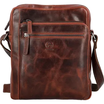 Pánská kožená crossbody taška tmavě hnědá - Bellugio Dalnim hnědá