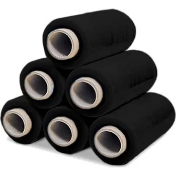 Obalový materiál Stretch fólie 250g, 10cm, 23my, černá, 30ks
