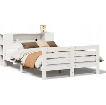 Postel VidaXL Rám postele bez matrace, bílý, 160x200 cm, masivní borové dřevo