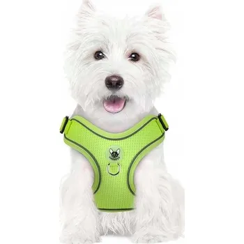 Postroj pro psa Postroj pro psa s vodítkem, vycházkový, reflexní, nastavitelný, měkký, velikost M, zelený