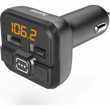 FM Transmitér HAMA AUX-IN + USB-IN, MP3, černý