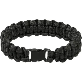 Vybavení pro přežití MIL-TEC náramek pletený PARACORD 15mm ČERNÝ