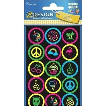 samolepka Avery Zweckform Neonové fóliové Samolepky - symboly
