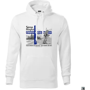 Pánská mikina Mikina s kapucí Mars and Arms Simo Häyhä Bílá smrt - bílá, L