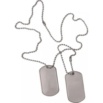 Vojenské psí známky ID známka US dog tags Stříbrná bez Tlumítek