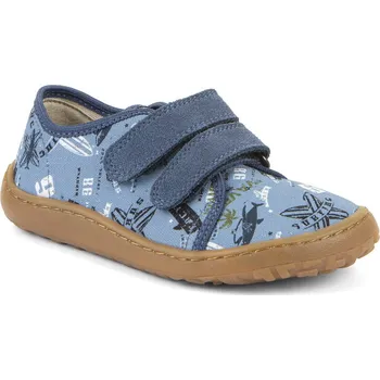 Chlapecké tenisky Froddo Tenisky barefoot canvas G1700440-6 blue/denim Velikost: 34