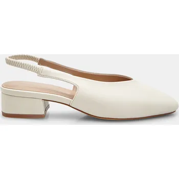Dámské lodičky Baťa dámské baleríny se slingbackem a blokovým podpatkem bílé, vel. 38