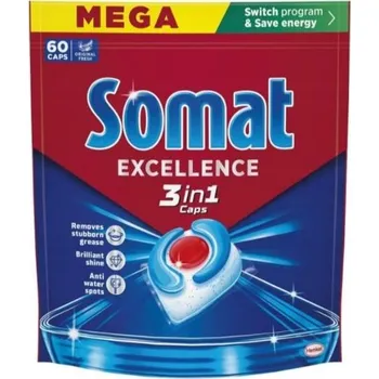 Tableta do myčky Somat Excellence Tablety do myčky nádobí v kapslích 3v1, 60 ks