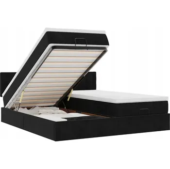 Postel Čalouněná dvoulůžková postel 4FIZJO 160x200 cm černá