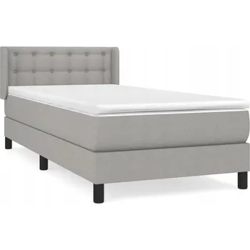 Postel Kontinentální postel s matrací, světle šedá, látka, 80x200 cm