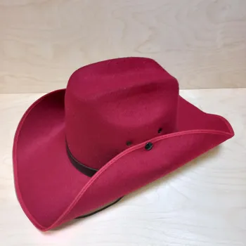 Klobouk Westernový klobouk z umělého filcu - červený, 52