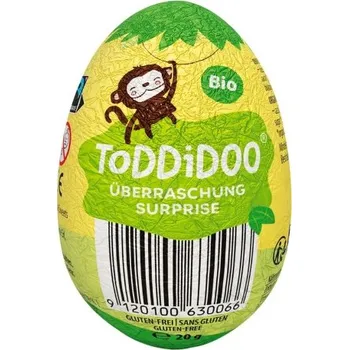 Čokoláda Toddidoo Čokoládová vajíčka s překvapením 36 ks bio