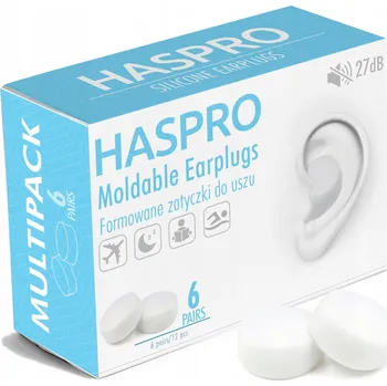 Špunt do uší Tvarovatelné špunty do uší Haspro 6 párů