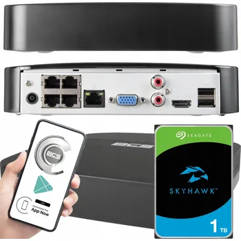 IP kamera IP rekordér BCS BCS-L-SNVR0401-4KE-4P(2) 4kanálový 12Mpx + 1TB disk