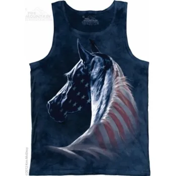 Pánské tílko Tílko unisex The Mountain Patriotic Horse (kůň) - modré, L